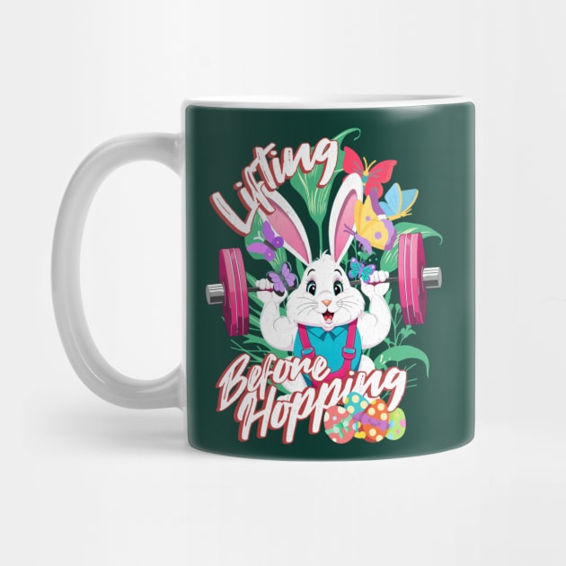 Bunny Weightlifting Easter a Fitness Gym Bodybuilding Funny by alcoshirts